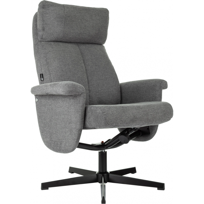 Кресло для дома БЮРОКРАТ _BARON с пуфом серый _BARON/GREY
