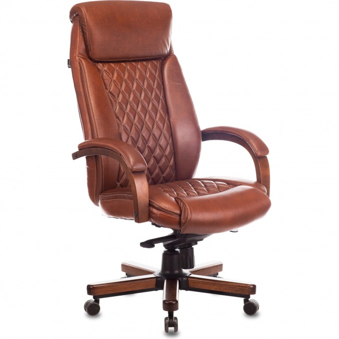 Кресло руководителя БЮРОКРАТ T-9924WALNUT светло-коричневое, кожа T-9924WALNUT/CHOK Кресло руководителя БЮРОКРАТ T-9924WALNUT светло-коричневое, кожа T-9924WALNUT/CHOK