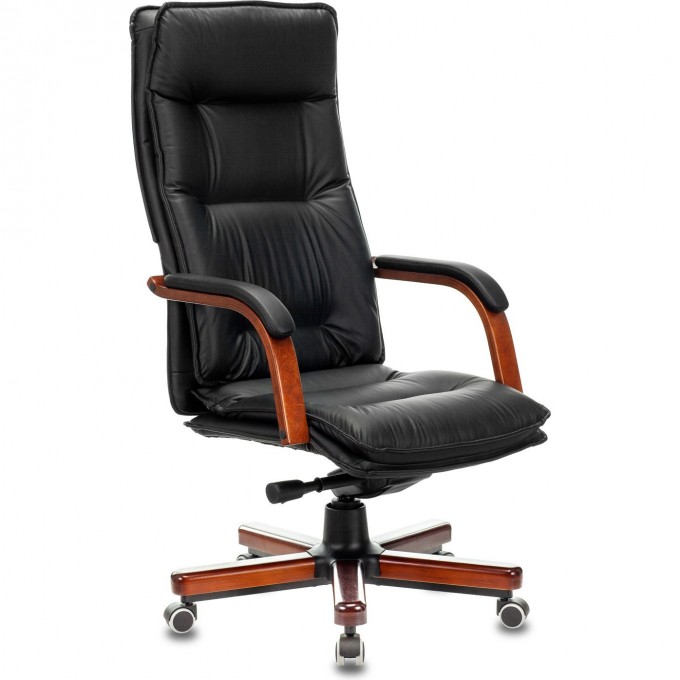 Кресло руководителя БЮРОКРАТ T-9927WALNUT черное, кожа T-9927WALNUT/BLACK Кресло руководителя БЮРОКРАТ T-9927WALNUT черное, кожа T-9927WALNUT/BLACK