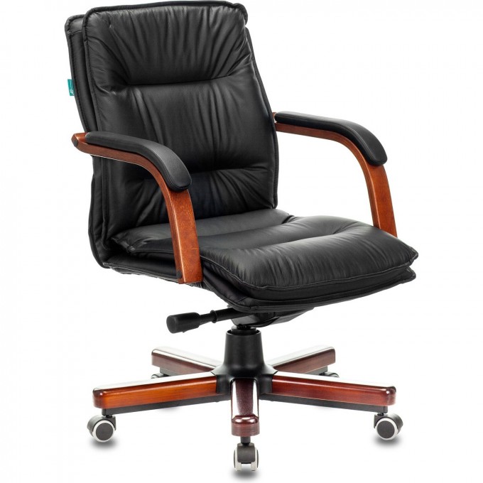 Кресло руководителя БЮРОКРАТ T-9927WALNUT-LOW черное, кожа T-9927WALNUT-LOW/BL Кресло руководителя БЮРОКРАТ T-9927WALNUT-LOW черное, кожа T-9927WALNUT-LOW/BL