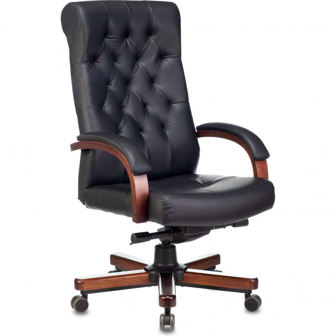 Кресло руководителя БЮРОКРАТ T-9928WALNUT черное, кожа T-9928WALNUT/BLACK Кресло руководителя БЮРОКРАТ T-9928WALNUT черное, кожа T-9928WALNUT/BLACK